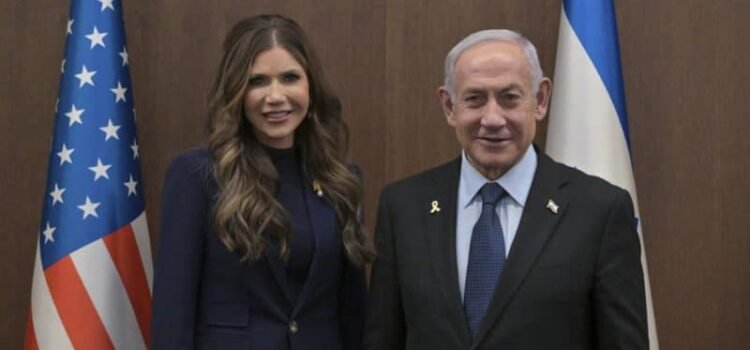 Secretaría de Seguridad Nacional de EU, Kristi Noem, se reúne con Netanyahu en Israel