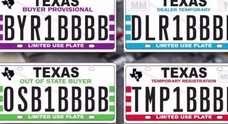 Se acaban las placas de papel en Texas: autos recién comprados usarán 4 colores distintos